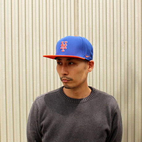 ナイキ キャップ ニューヨーク メッツ DRI-FIT PRO STRUCTURED SQUARE BILL CAP ROYAL BLUE ORANGE