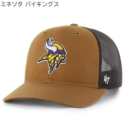 海外取寄 47ブランド キャップ NFL カーハート CARHARTT 47BRAND TRUCKER MESH BROWN DUCK トラッカーメッシュキャップ ブラウン