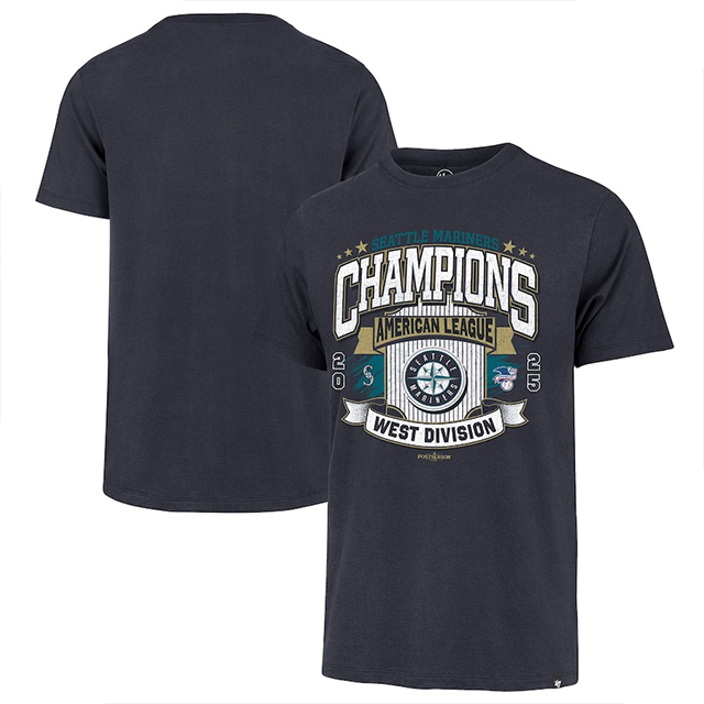 2025 アメリカンリーグ西地区チャンピオン 海外取寄 47ブランド Tシャツ シアトル マリナーズ MLB 2025 AL WEST DIVISION CHAMPIONS FRANKLIN T-SHIRTS NAVY