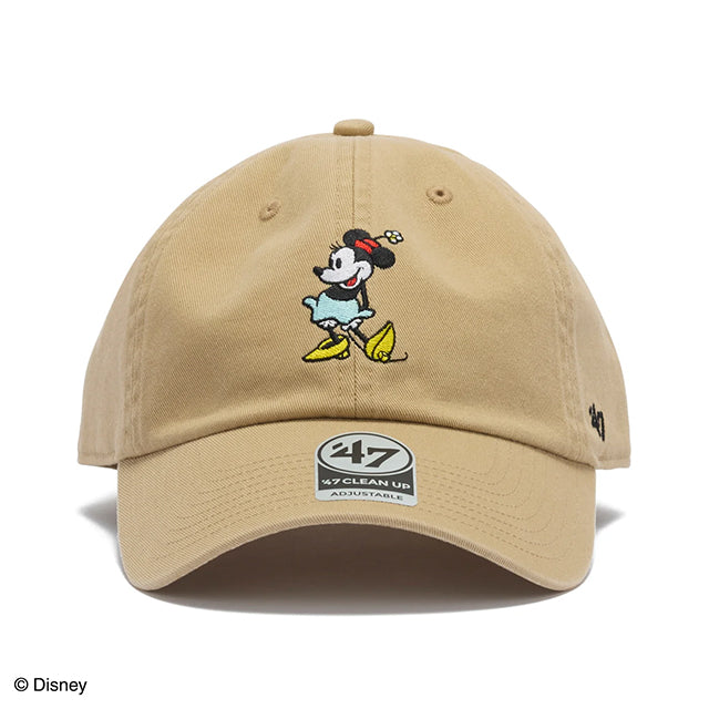 47ブランド キャップ ミニーマウス CLEAN-UP STRAPBACK CAP KHAKI