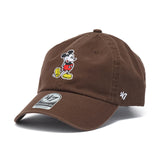 47ブランド キャップ ミッキーマウス CLEAN-UP STRAPBACK CAP BROWN