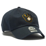 47ブランド キャップ ミルウォーキー ブルワーズ MLB CLEAN UP W/ NO LOOP LABEL NAVY