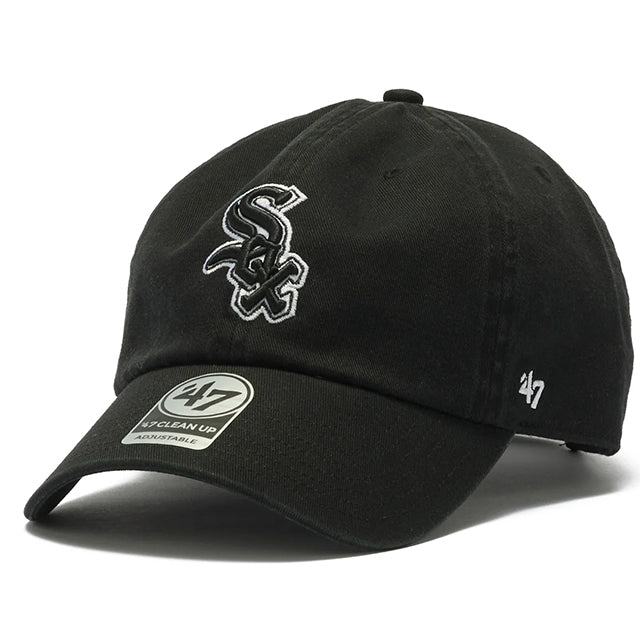 47ブランド キャップ シカゴ ホワイトソックス MLB CLEAN UP W/ NO LOOP LABEL BLACK