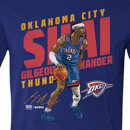 シェイ ギルジャス＝アレクサンダーモデル  海外取寄 Tシャツ オクラホマシティ サンダー 500LEVEL SLANT T-SHIRT BLUE