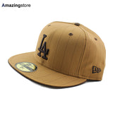 ニューエラ キャップ 59FIFTY ロサンゼルス ドジャース MLB PINSTRIPE FITTED CAP WHEAT BROWN