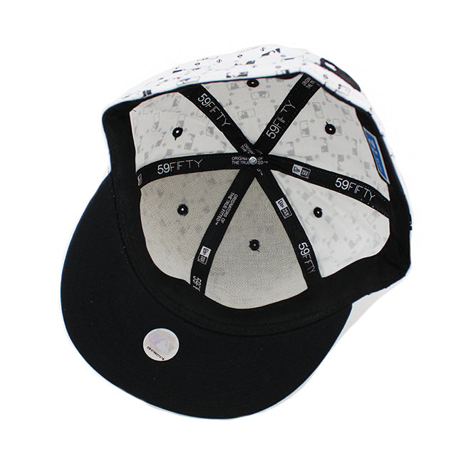 ニューエラ キャップ 59FIFTY ロサンゼルス ドジャース MLB FLOCKING FITTED CAP WHITE BLACK