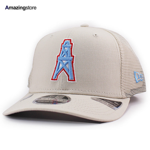 ニューエラ メッシュキャップ 9SEVENTY ヒューストン オイラーズ NFL MLB STRETCH MESH SNAPBACK BEIGE