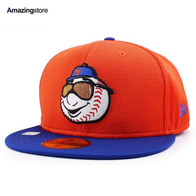ニューエラ キャップ 59FIFTY ニューヨーク メッツ 2025 MLB BATTING PRACTICE BP SHADES MR MET FITTED CAP ORANGE-ROYAL BLUE