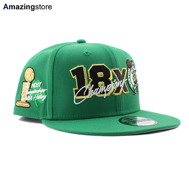 ニューエラ キャップ 9FIFTY スナップバック ボストン セルティックス 18X NBA CHAMPIONS MOST IN HISTORY SNAPBACK CAP KELLY GREEN