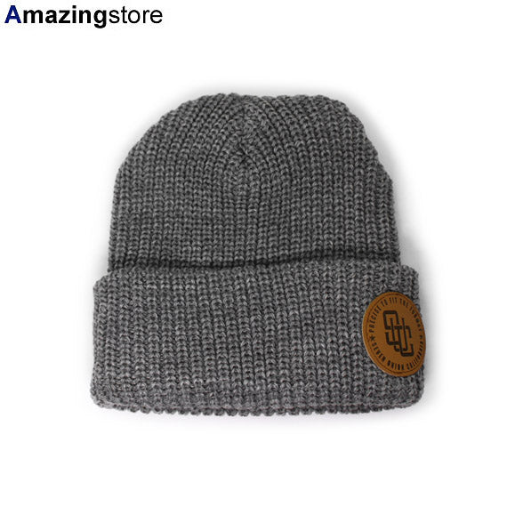 7ユニオン ニットキャップ INTERPOSE LEATHER PATCH BEANIE CAP GREY