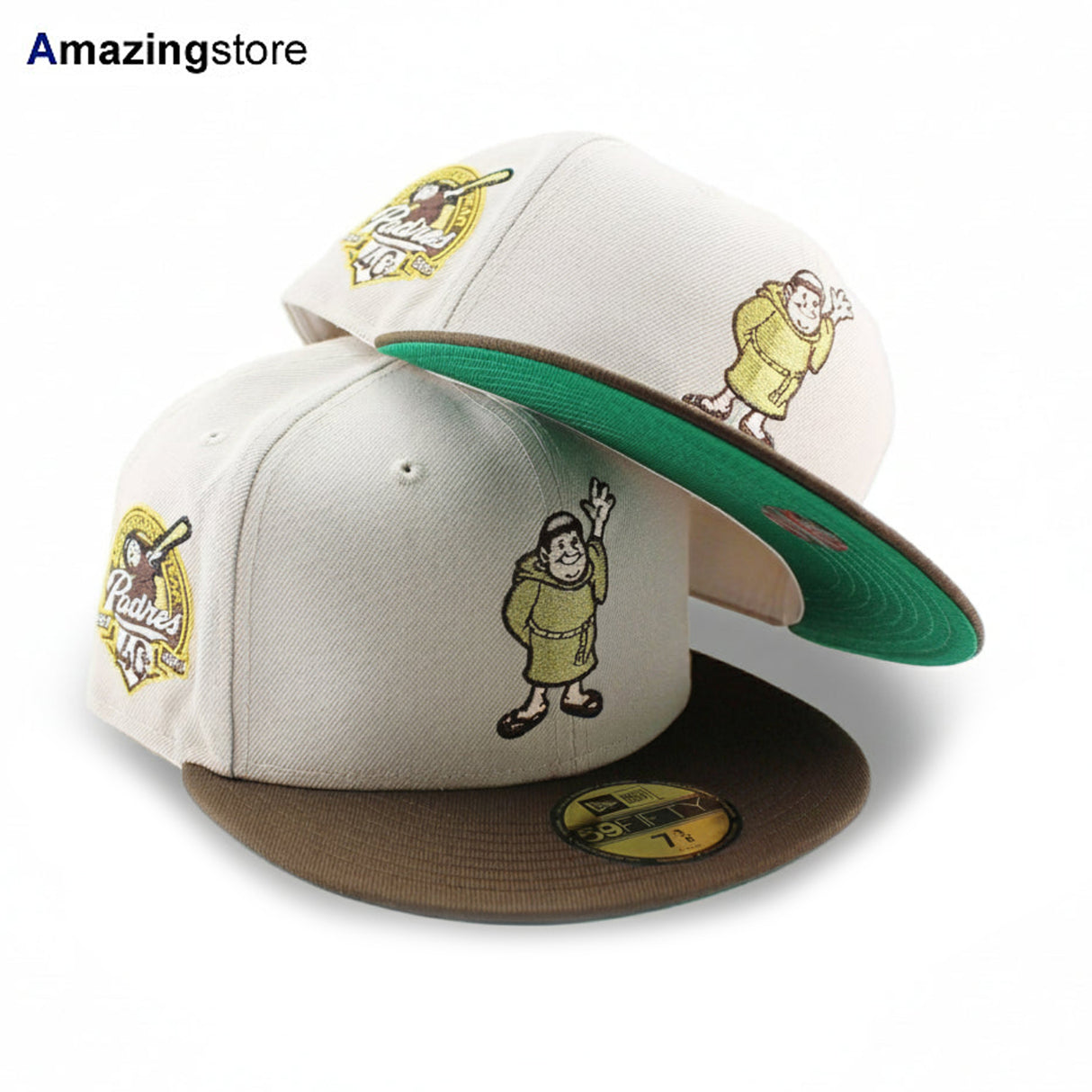 ニューエラ キャップ 59FIFTY サンディエゴ パドレス MLB 40TH ANNIVERSARY GREEN BOTTOM FITTED CAP STONE