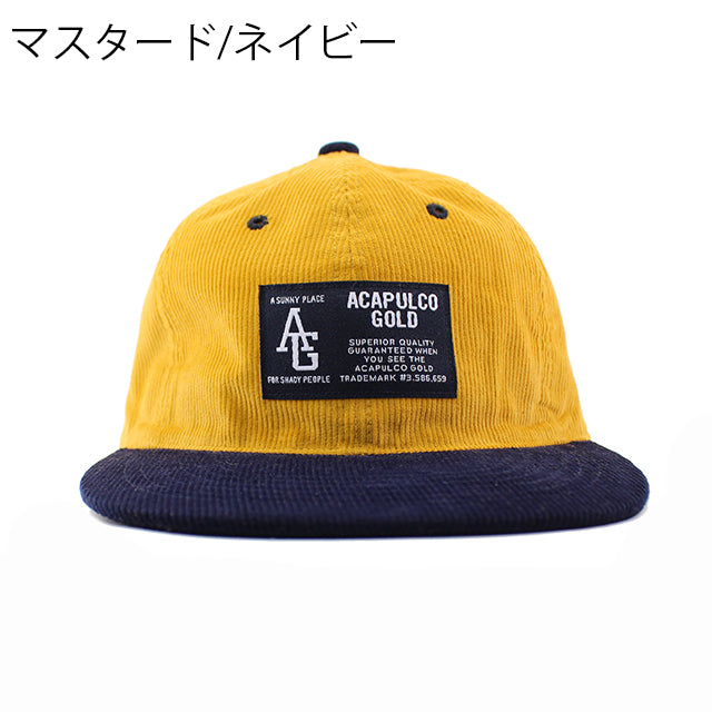 アカプルコ ゴールド ストラップバック キャップ【TWO-TONE CORD 6-PANEL CAP】 ACAPULCO GOLD