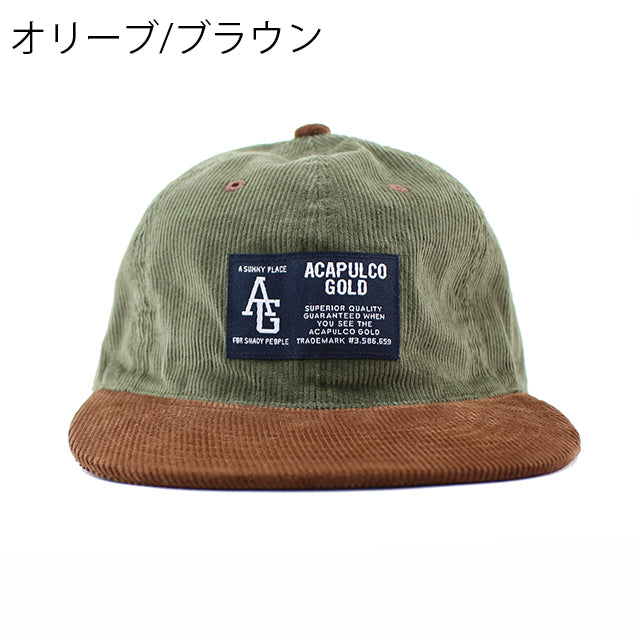 アカプルコ ゴールド ストラップバック キャップ【TWO-TONE CORD 6-PANEL CAP】 ACAPULCO GOLD