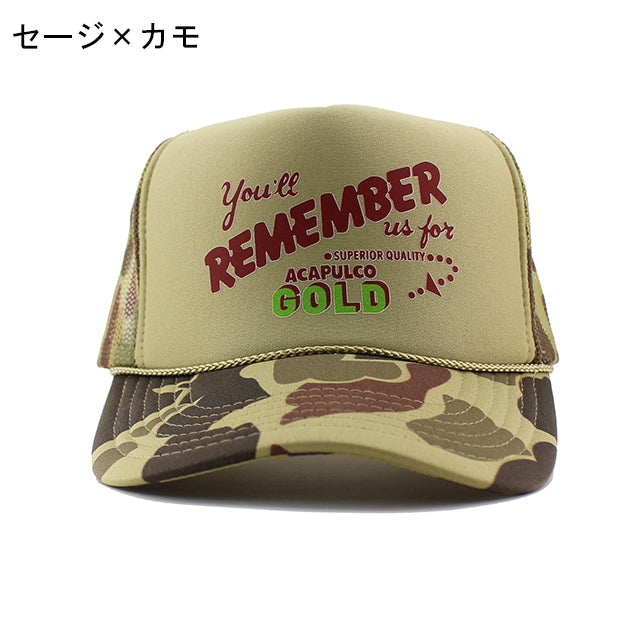 アカプルコ ゴールド メッシュキャップ QUALITY CONTROL TRUCKER HAT ACAPULCO GOLD