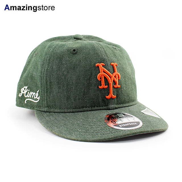 ニューエラ AIME LEON DORE ニューヨーク メッツ DENIM RC STRAPBACK GREEN NEW YORK METS