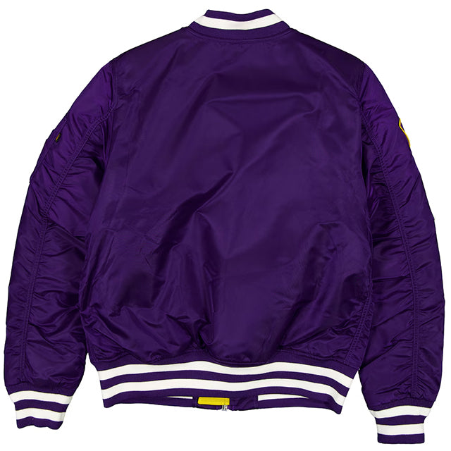 海外取寄 ニューエラ ジャケット ロサンゼルス レイカーズ ALPHA INDUSTRIES MA-1 FULL-ZIP BOMBER JACKET PURPLE