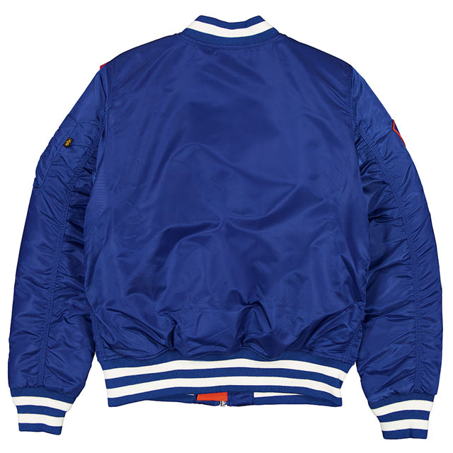 海外取寄 ニューエラ ジャケット ニューヨーク ニックス ALPHA INDUSTRIES MA-1 FULL-ZIP BOMBER JACKET ROYAL BLUE
