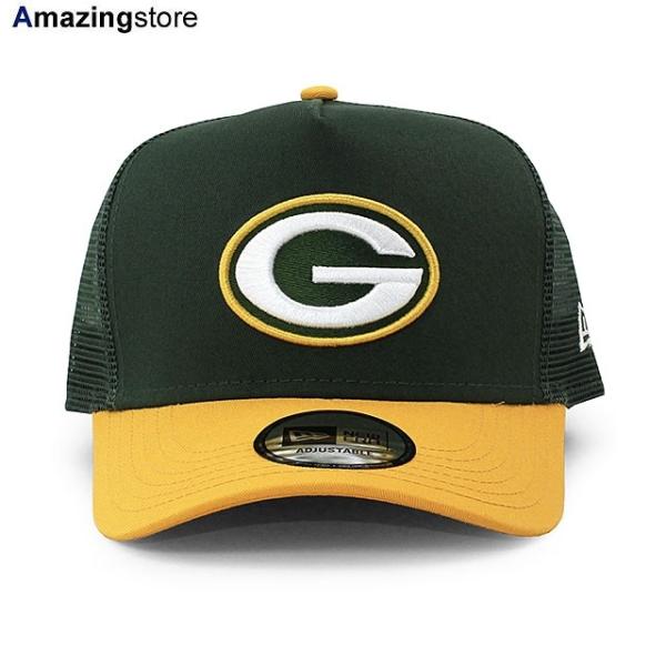 ニューエラ キャップ 9FORTY メッシュキャップ グリーンベイ パッカーズ  NFL A-FRAME TRUCKER MESH CAP GREEN-GOLD  NEW ERA GREEN BAY PACKERS