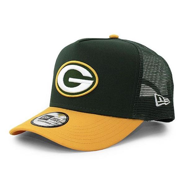 ニューエラ キャップ 9FORTY メッシュキャップ グリーンベイ パッカーズ  NFL A-FRAME TRUCKER MESH CAP GREEN-GOLD  NEW ERA GREEN BAY PACKERS