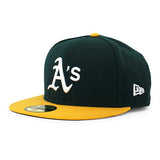 ニューエラ キャップ 59FIFTY オークランド アスレチックス MLB ON FIELD AUTHENTIC HOME FITTED CAP GREEN GOLD NEW ERA OAKLAND ATHLETICS 13554985