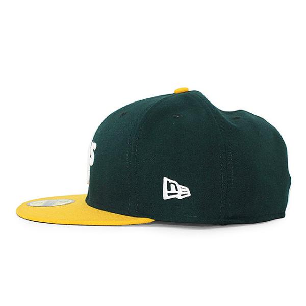 ニューエラ キャップ 59FIFTY オークランド アスレチックス MLB ON FIELD AUTHENTIC HOME FITTED CAP GREEN GOLD NEW ERA OAKLAND ATHLETICS 13554985