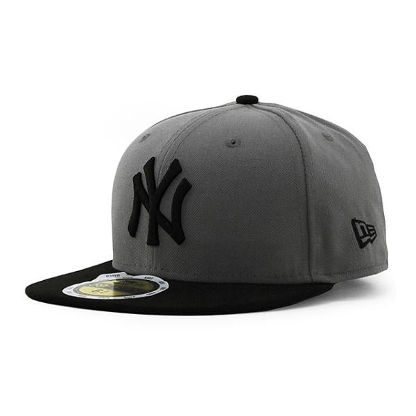 子供用 ニューエラ キャップ 59FIFTY ニューヨーク ヤンキース  YOUTH MLB 2T TEAM-BASIC FITTED CAP GREY-BLACK  NEW ERA NEW YORK YANKEES