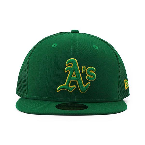 ニューエラ キャップ 59FIFTY オークランド アスレチックス  2022 MLB BATTING PRACTICE TRUCKER FITTED CAP GREEN NEW ERA OAKLAND ATHLETICS