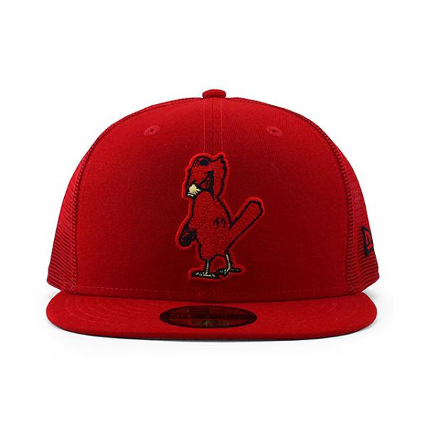 ニューエラ キャップ 59FIFTY セントルイス カージナルス  2022 MLB BATTING PRACTICE TRUCKER FITTED CAP RED  NEW ERA ST.LOUIS CARDINALS