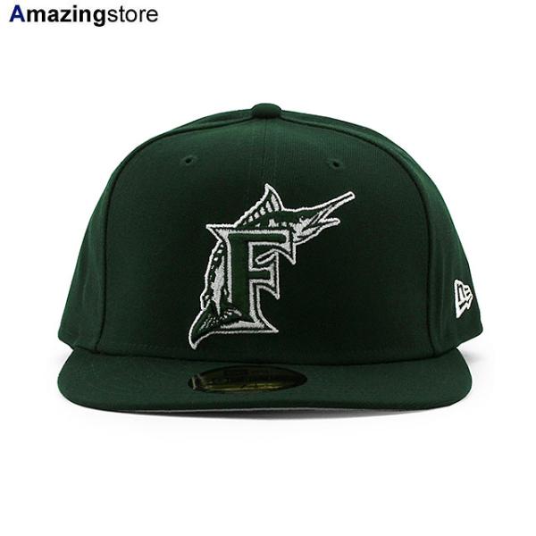 ニューエラ キャップ 59FIFTY フロリダ マーリンズ  MLB COOPERSTOWN TEAM-BASIC FITTED CAP DK GREEN  NEW ERA FLORIDA MARLINS