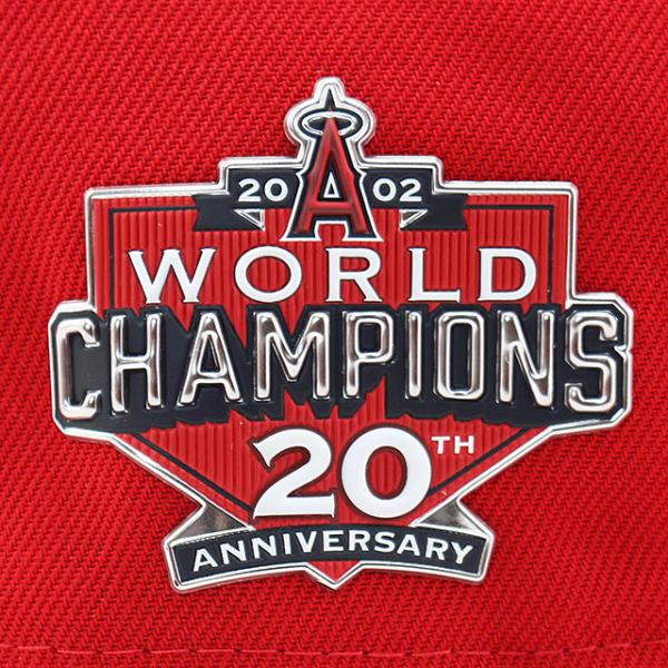 2002 ワールドチャンピオン 20周年記念モデル ニューエラ キャップ 59FIFTY ロサンゼルス エンゼルス  MLB 2002 MLB WORLD CHAMPIONS 20TH ANNIVERSARY RED