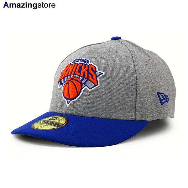 ニューエラ キャップ 59FIFTY ニューヨーク ニックス NBA LC LOW CROWN FITTED CAP LP HEATHER GREY BLUE NEW ERA NEW YORK KNICKS