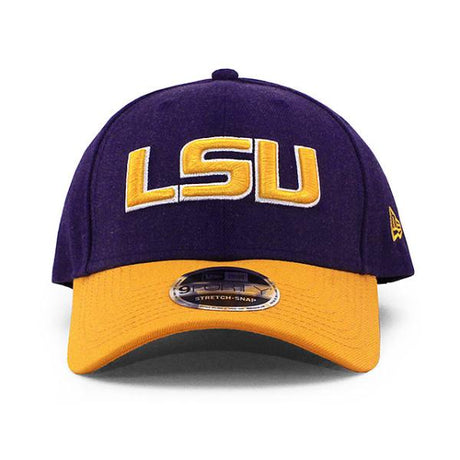 ニューエラ キャップ 9FORTY LSU タイガース  NCAA THE LEAGUE HEATHER STRETCH-SNAPBACK CAP PURPLE-GOLD  NEW ERA LSU TIGERS