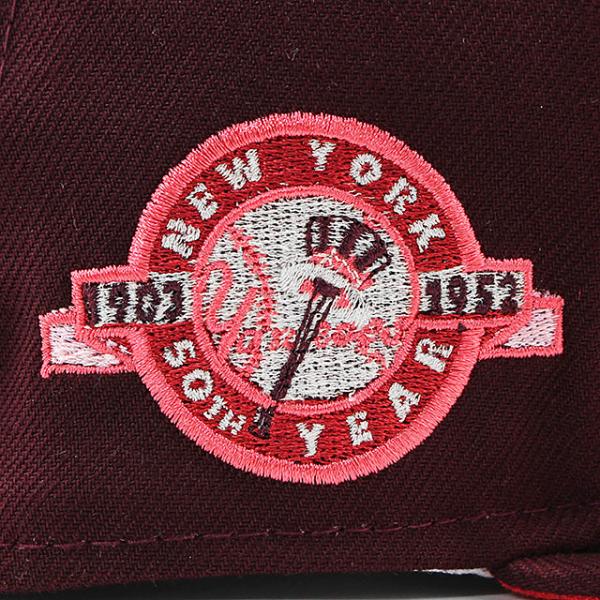 ニューエラ キャップ 59FIFTY ニューヨーク ヤンキース  MLB 50TH ANNIVERSARY LAVA RED BOTTOM FITTED CAP MAROON  NEW ERA NEW YORK YANKEES