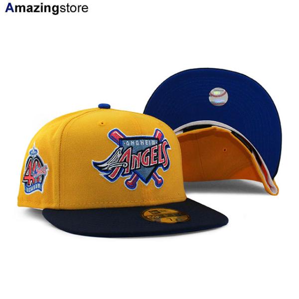 ニューエラ キャップ 59FIFTY アナハイム エンゼルス  MLB 40TH SEASON AZURE BOTTOM FITTED CAP GOLD-NAVY  NEW ERA ANAHEIM ANGELS