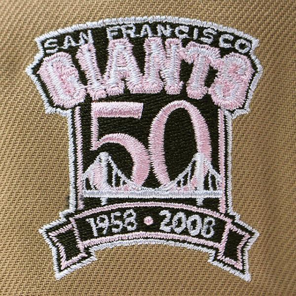 ニューエラ キャップ 59FIFTY サンフランシスコ ジャイアンツ  MLB 50TH ANNIVERSARY PINK BOTTOM FITTED CAP KHAKI-OLIVE  NEW ERA SAN FRANCISCO GIANTS