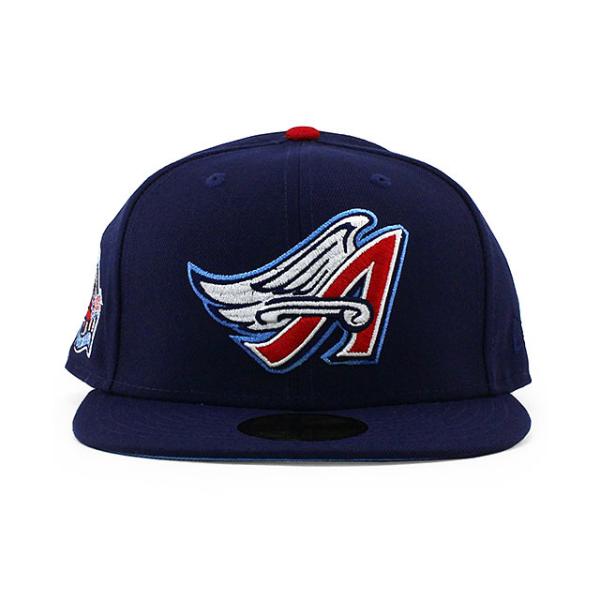ニューエラ キャップ 59FIFTY アナハイム エンゼルス  MLB 40TH ANNIVERSARY SKY BLUE BOTTOM FITTED CAP NAVY  NEW ERA ANAHEIM ANGELS