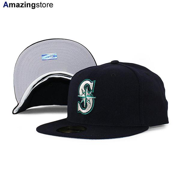 ニューエラ キャップ 59FIFTY シアトル マリナーズ  MLB OLD AUTHENTIC COLOR 1999-2002 ROAD FITTED CAP NAVY  NEW ERA SEATTLE MARINERS