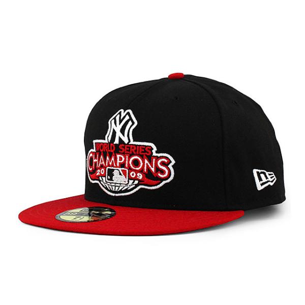 DEADSTOCK ニューエラ キャップ 59FIFTY ニューヨーク ヤンキース  MLB 2009 WORLD SERIES CHAMPIONS CREST FITTED CAP BLACK-RED  NEW ERA NEW YORK YANKEES