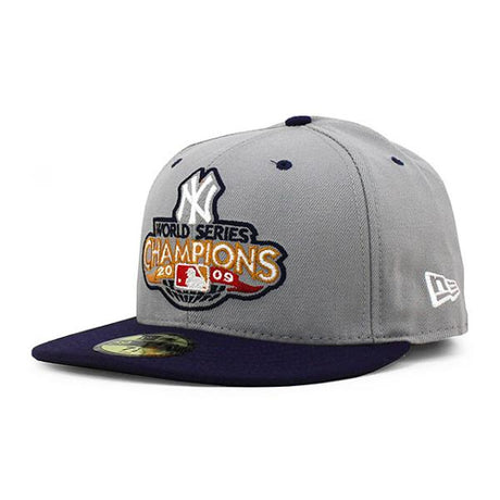 DEADSTOCK ニューエラ キャップ 59FIFTY ニューヨーク ヤンキース  MLB 2009 WORLD SERIES CHAMPIONS CREST FITTED CAP GREY-NAVY  NEW ERA NEW YORK YANKEES