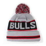 ニューエラ ニットキャップ ビーニー シカゴ ブルズ  NBA THE-COACH POM KNIT BEANIE CAP GREY-BLACK  NEW ERA CHICAGO BULLS