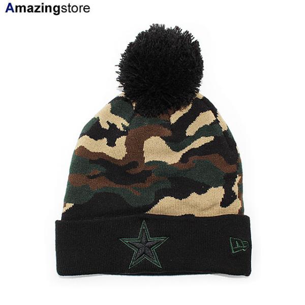 ニューエラ ニットキャップ ビーニー ダラス カウボーイズ  NFL CAMO-TOP KNIT BEANIE BLACK-CAMO  NEW ERA DALLAS COWBOYS