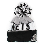 ニューエラ ニットキャップ ビーニー ブルックリン ネッツ NBA DERON WILLIAMS REP-UR-TEAM POM KNIT BEANIE CAP GREY-BLACK  NEW ERA BROOKLYN NETS