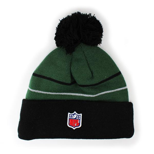 ニューエラ ニットキャップ ビーニー ニューヨーク ジェッツ NFL THANKSGIVING DAY POM KNIT BEANIE CAP GREEN-BLACK  NEW ERA NEW YORK JETS