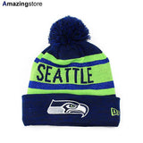 ニューエラ ニットキャップ ビーニー シアトル シーホークス  NFL METALLIC STRIPE CUFFED KNIT BEANIE NAVY  NEW ERA SEATTLE SEAHAWKS n11208192