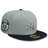 アーロン ジャッジモデル ニューエラ キャップ 59FIFTY ニューヨーク ヤンキース JUDGE ALL RISE SILVER METAL-BADGE FITTED CAP GREY NAVY NEW ERA