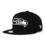 ニューエラ キャップ 59FIFTY シアトル シーホークス  NFL TEAM-BASIC FITTED CAP BLACK-WHITE  NEW ERA SEATTLE SEAHAWKS