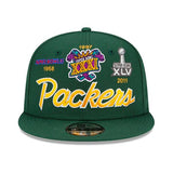 ニューエラ キャップ 9FIFTY グリーンベイ パッカーズ  NFL SUPER BOWL PATCHES SCRIPT SNAPBACK CAP GREEN  NEW ERA GREEN BAY PACKERS