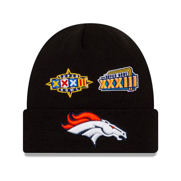 ニューエラ ニットキャップ ビーニー デンバー ブロンコス  NFL SUPER BOWL CHAMPIONS CUFFED KNIT BEANIE BLACK  NEW ERA DENVER BRONCOS