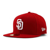 ニューエラ キャップ 59FIFTY サンディエゴ パドレス MLB TEAM BASIC FITTED CAP RED WHITE NEW ERA SAN DIEGO PADRES