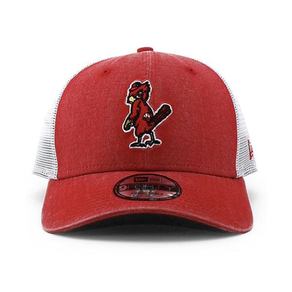 ニューエラ メッシュキャップ 9FORTY セントルイス カージナルス MLB COOPERSTOWN 1950 WASHED TRUCKER MESH CAP RED